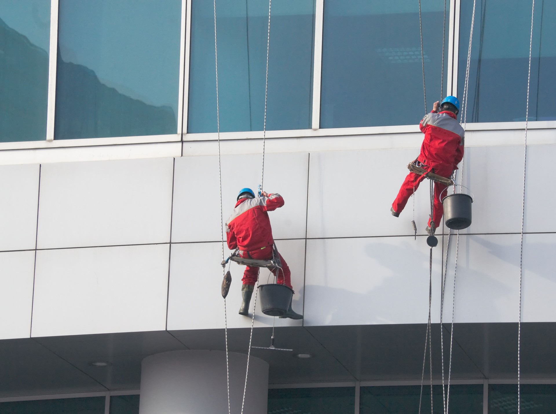 Two workers climbers